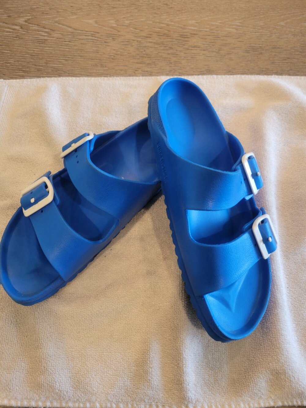 2 Pair Birkenstock Arizona EVA Sandals Black Blue Women's 39 US 8-8.5 - Picture 8 of 15
